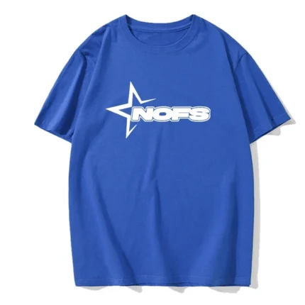 NOFS Blue Casual Summer Cotton T-Shirt