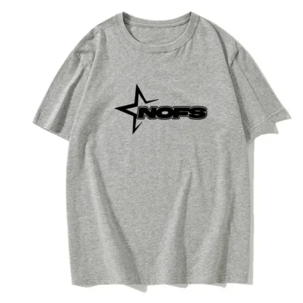 NOFS Grey Casual Summer Cotton T-Shirt
