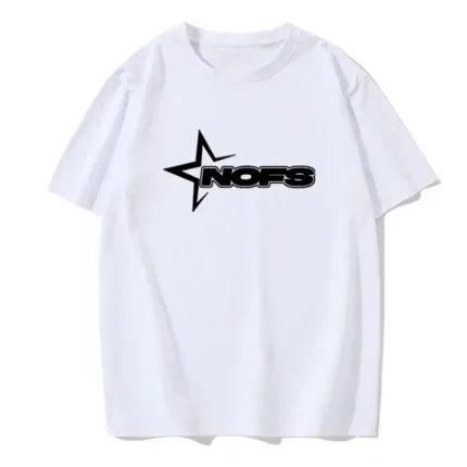 NOFS White Casual Summer Cotton T-Shirt