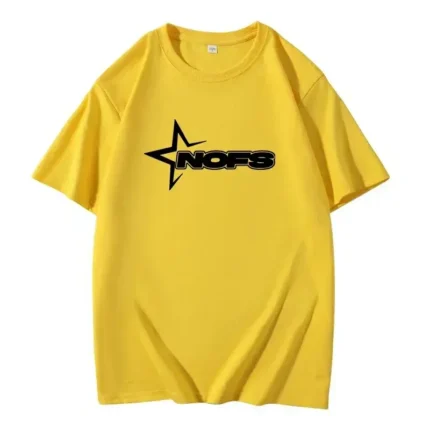NOFS Yellow Casual Summer Cotton T-Shirt