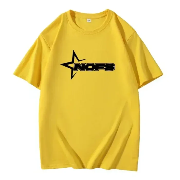 NOFS Yellow Casual Summer Cotton T-Shirt