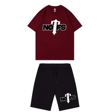 Nofs x Trapstar Summer Suit – Wine Red and Black