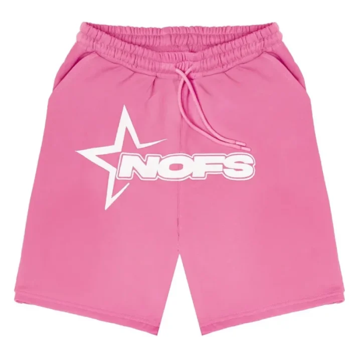 Pink Unisex Noneofus Shorts