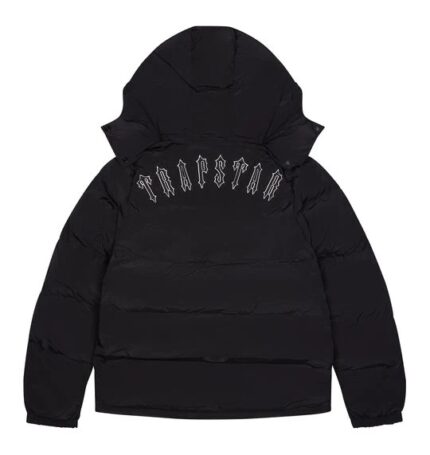 Trapstar Black Irongate Jacke mit Abnehmbarer Kapuze