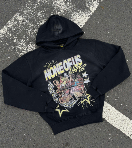 Black Basic None of us Hoodie