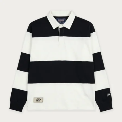 BLACK/OFFWHITE SLICE POLO LONGSLEEVE