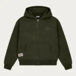 DARK OLIVE BASIC ZIP HOODIE