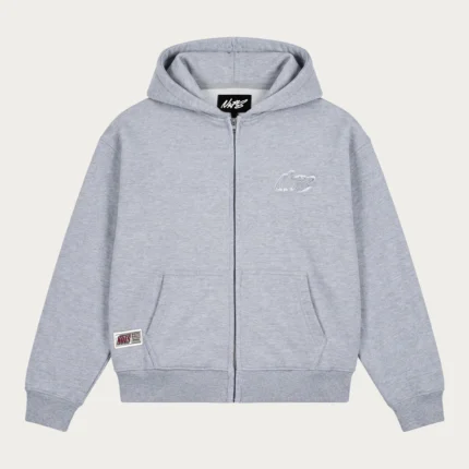 GREY BASIC ZIP HOODIE
